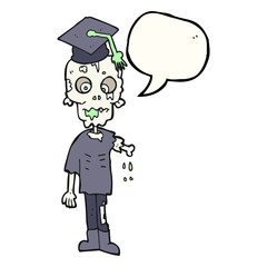 speech bubble cartoon zombie student