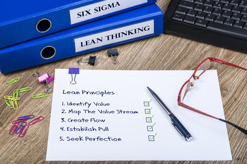 The Principles Of Lean, Lean Thinking And Six Sigma The Popular Business And Performance Improvement Concept.