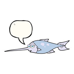 speech bubble cartoon swordfish