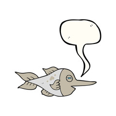 speech bubble cartoon swordfish