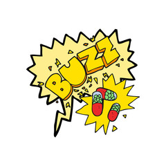 speech bubble cartoon stimulant pills