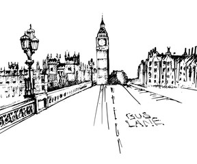 London. hand drawn sketch. Vector illustration.