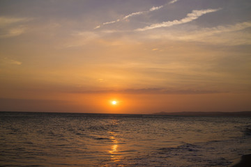 sunset over sea