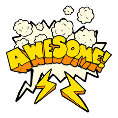 speech bubble cartoon word awesome