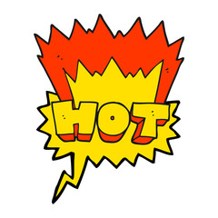 speech bubble cartoon word hot
