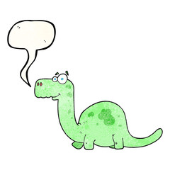 speech bubble textured cartoon dinosaur