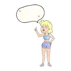 speech bubble textured cartoon gym woman