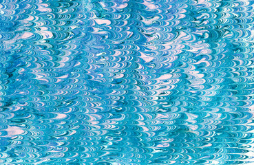 Blue pink pattern Ebru