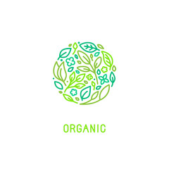 Vector logo design template in trendy linear style