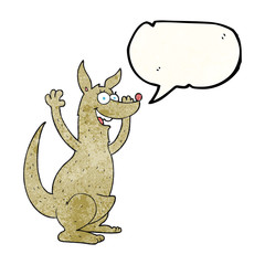 speech bubble textured cartoon kangaroo