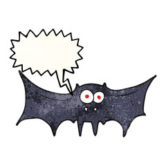 speech bubble textured cartoon vampire bat