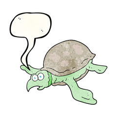 speech bubble textured cartoon turtle