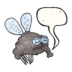 speech bubble textured cartoon fly