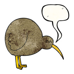 speech bubble textured cartoon kiwi bird