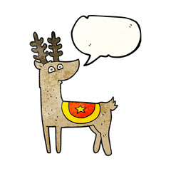 speech bubble textured cartoon reindeer