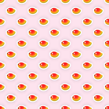 Pattern Background with Mangoes Illustration