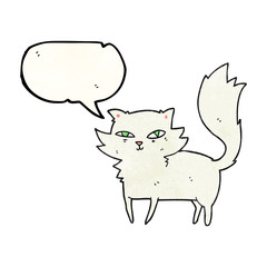 speech bubble textured cartoon cat