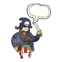 speech bubble textured cartoon pirate captain