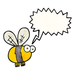 speech bubble textured cartoon bee