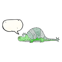 speech bubble textured cartoon dinosaur