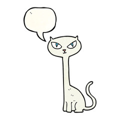 speech bubble textured cartoon cat