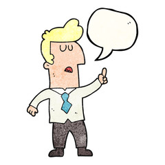 Fototapeta premium speech bubble textured cartoon businessman