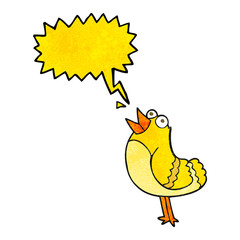speech bubble textured cartoon bird