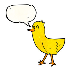 speech bubble textured cartoon bird