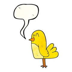 speech bubble textured cartoon bird