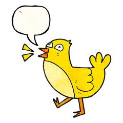 speech bubble textured cartoon bird