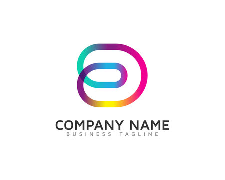 Letter D Colorful Line Logo Design Template