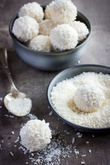 delicious homamade white chocolate and coconut candy balls