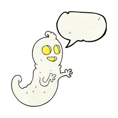 speech bubble textured cartoon ghost