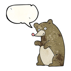 speech bubble textured cartoon bear