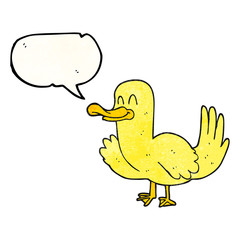 speech bubble textured cartoon duck