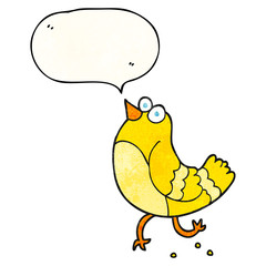 speech bubble textured cartoon bird
