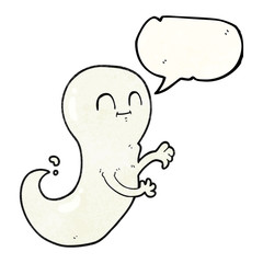 speech bubble textured cartoon ghost