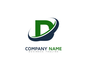 Letter D Swoosh Ring Logo Design Template