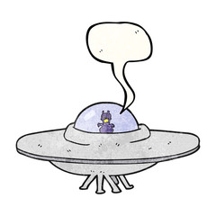speech bubble textured cartoon UFO