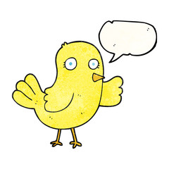 speech bubble textured cartoon bird