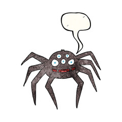 speech bubble textured cartoon spider