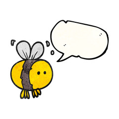 speech bubble textured cartoon bee