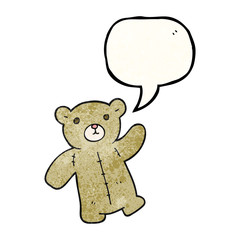 speech bubble textured cartoon teddy bear