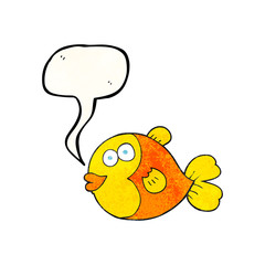 speech bubble textured cartoon fish
