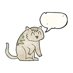 speech bubble textured cartoon cat
