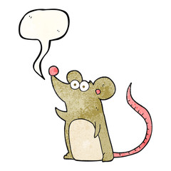 speech bubble textured cartoon mouse