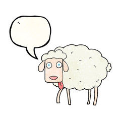 speech bubble textured cartoon sheep