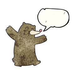 speech bubble textured cartoon bear
