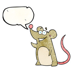 speech bubble textured cartoon mouse