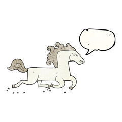 speech bubble textured cartoon running horse